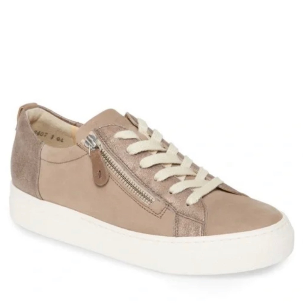Paul Green Toby Nubuck Low Top Taupe Sneaker